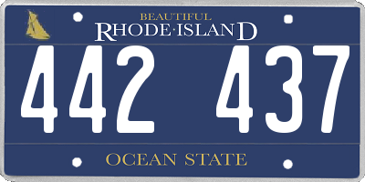RI license plate 442437