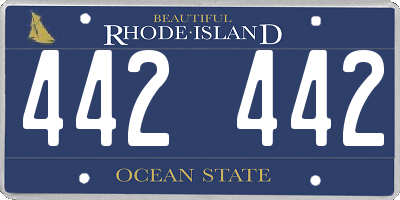 RI license plate 442442