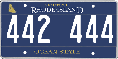 RI license plate 442444