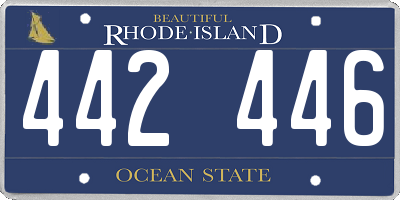 RI license plate 442446