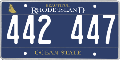 RI license plate 442447