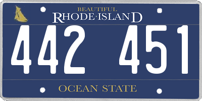 RI license plate 442451