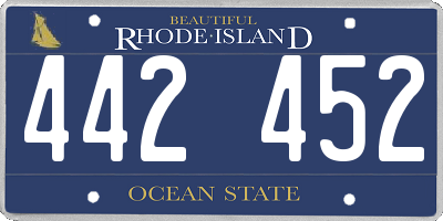 RI license plate 442452