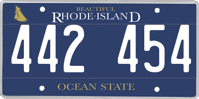 RI license plate 442454