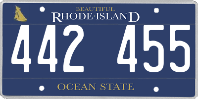 RI license plate 442455
