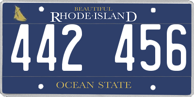 RI license plate 442456