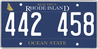 RI license plate 442458