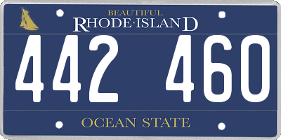 RI license plate 442460