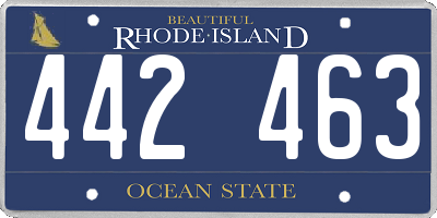 RI license plate 442463