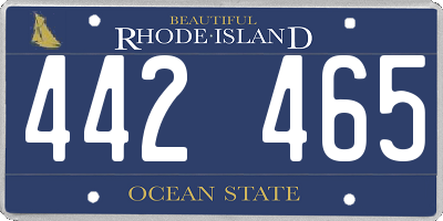 RI license plate 442465
