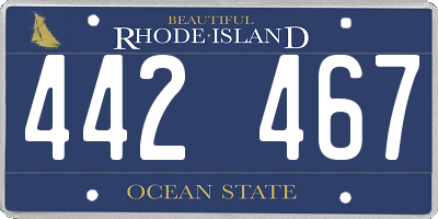RI license plate 442467