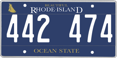 RI license plate 442474