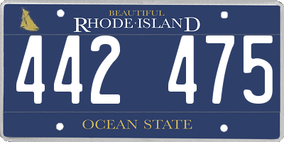 RI license plate 442475