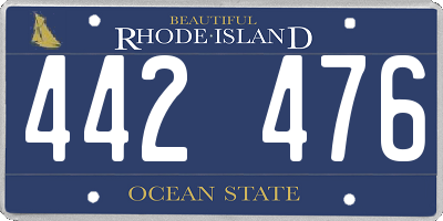 RI license plate 442476