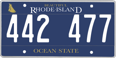 RI license plate 442477