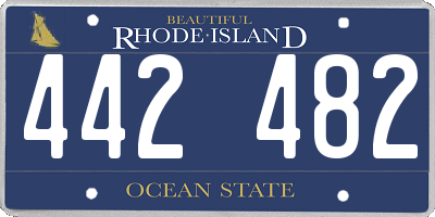 RI license plate 442482