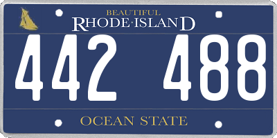 RI license plate 442488