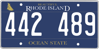 RI license plate 442489