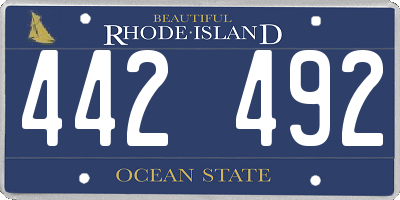 RI license plate 442492