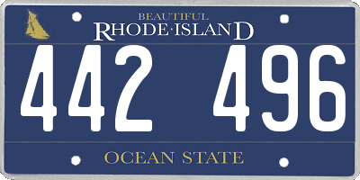 RI license plate 442496