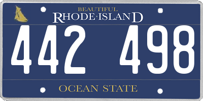 RI license plate 442498