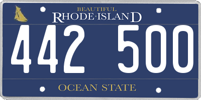RI license plate 442500