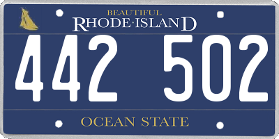 RI license plate 442502
