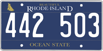 RI license plate 442503