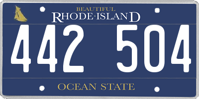 RI license plate 442504