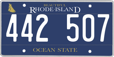 RI license plate 442507