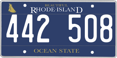RI license plate 442508