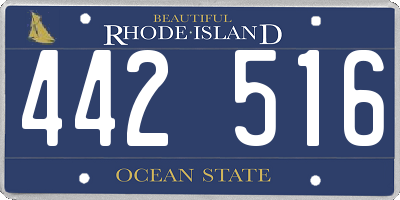 RI license plate 442516