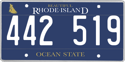 RI license plate 442519
