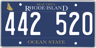 RI license plate 442520
