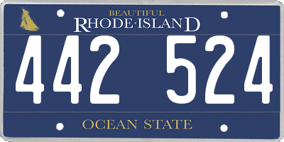 RI license plate 442524