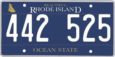 RI license plate 442525