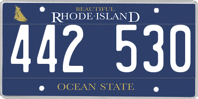 RI license plate 442530