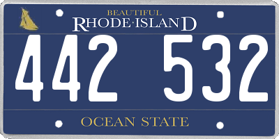 RI license plate 442532