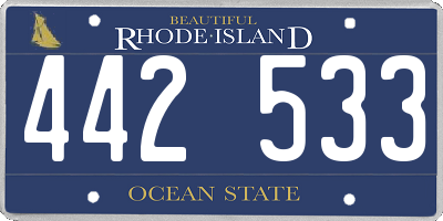 RI license plate 442533