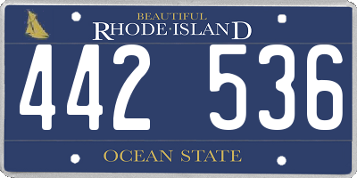 RI license plate 442536