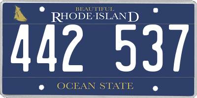 RI license plate 442537