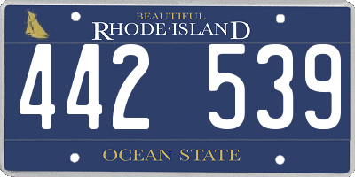 RI license plate 442539