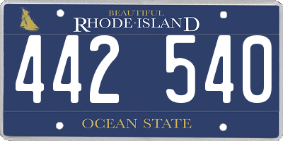 RI license plate 442540