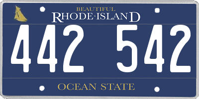 RI license plate 442542