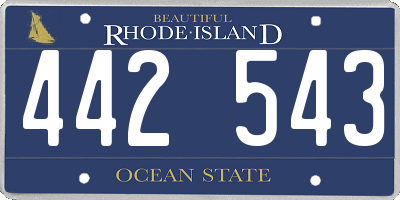 RI license plate 442543