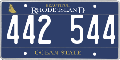 RI license plate 442544