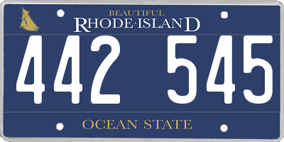 RI license plate 442545