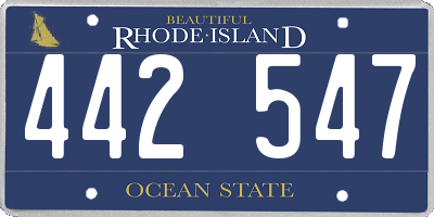 RI license plate 442547