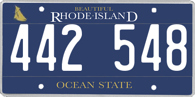 RI license plate 442548