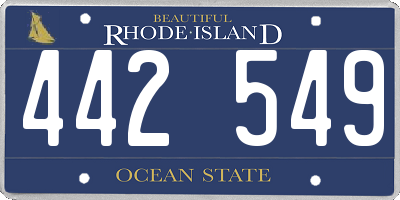 RI license plate 442549